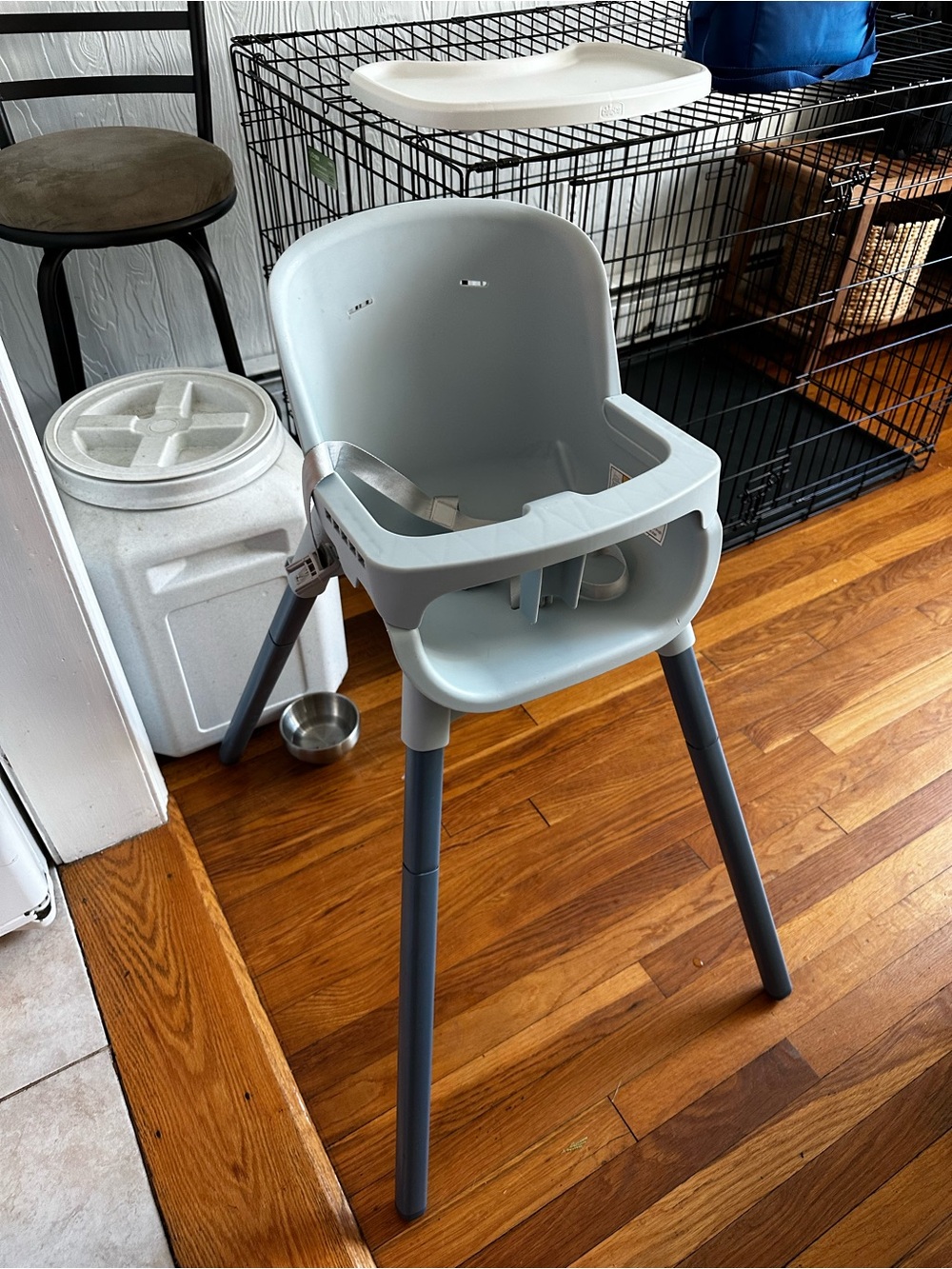 Modern Minimalist Baby High Chair in Light blue